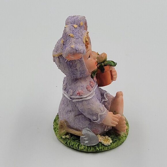 K's Collection Easter Bunny Child Figurine Purple Spring Decor - Picture 2 of 10